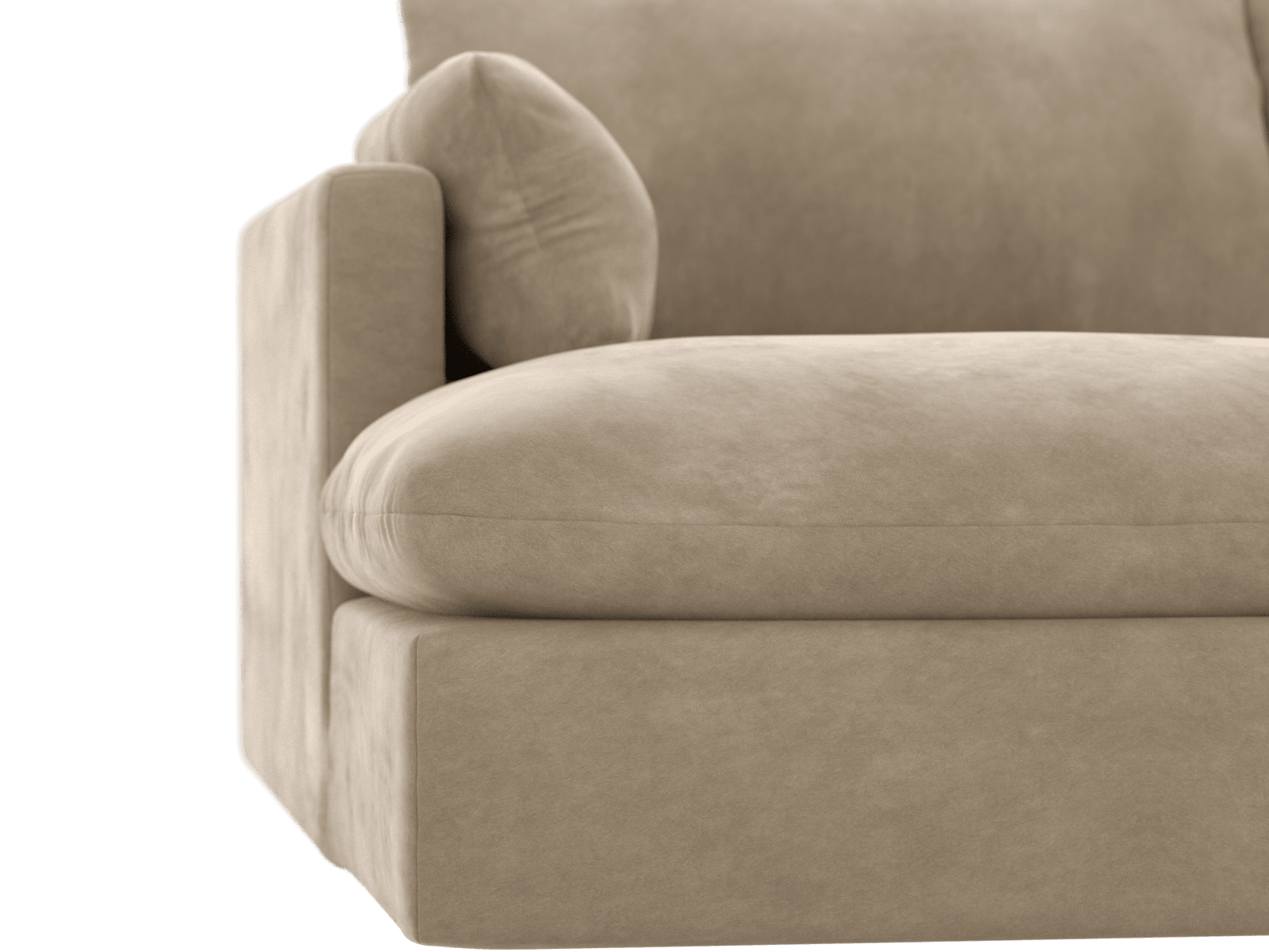 Willow Muse Soft Brown Chaise Sofa - 3 Seater color Muse Soft Brown