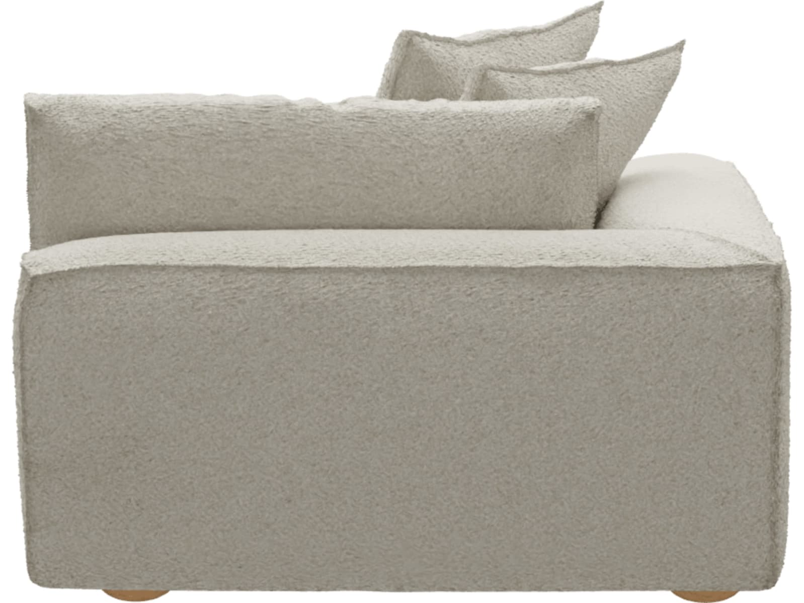 Tully Boucle Ivory Left Arm Facing Chair Module color Boucle Ivory