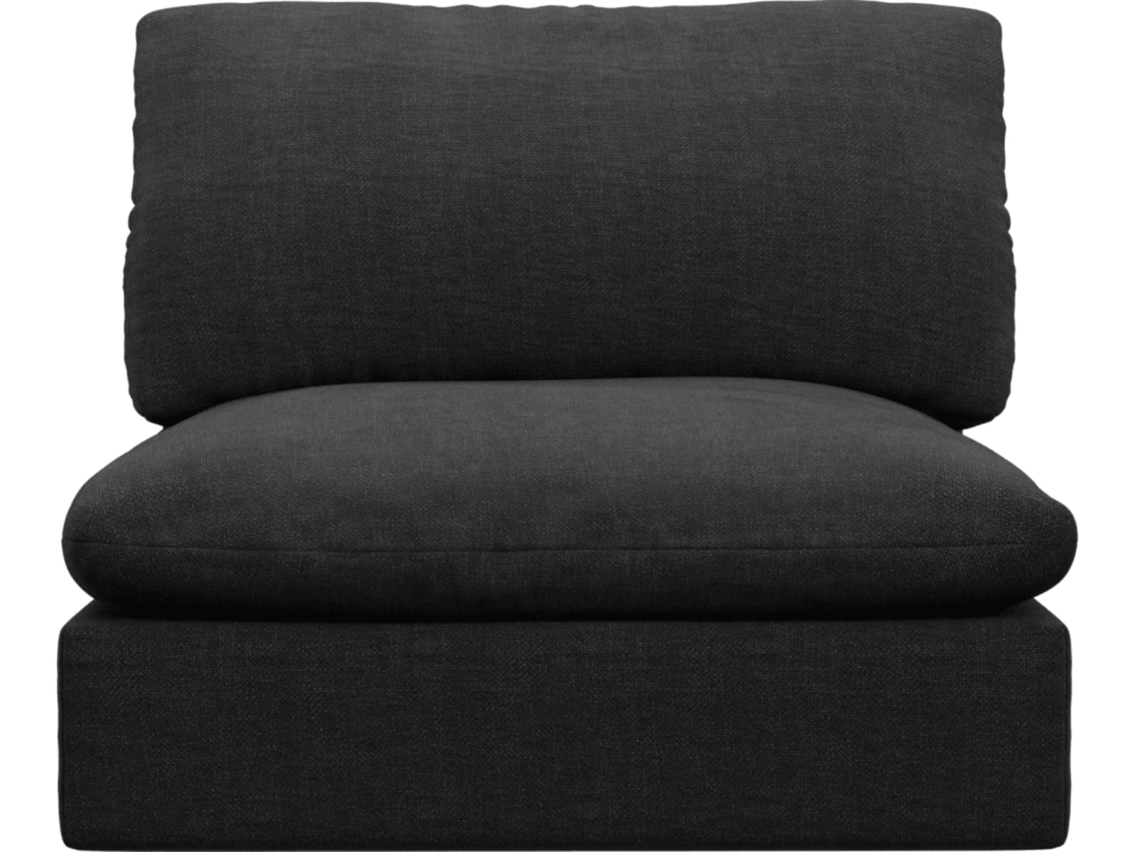 Willow Plaza Flint Grey Armless Sofa Module color Plaza Flint Grey