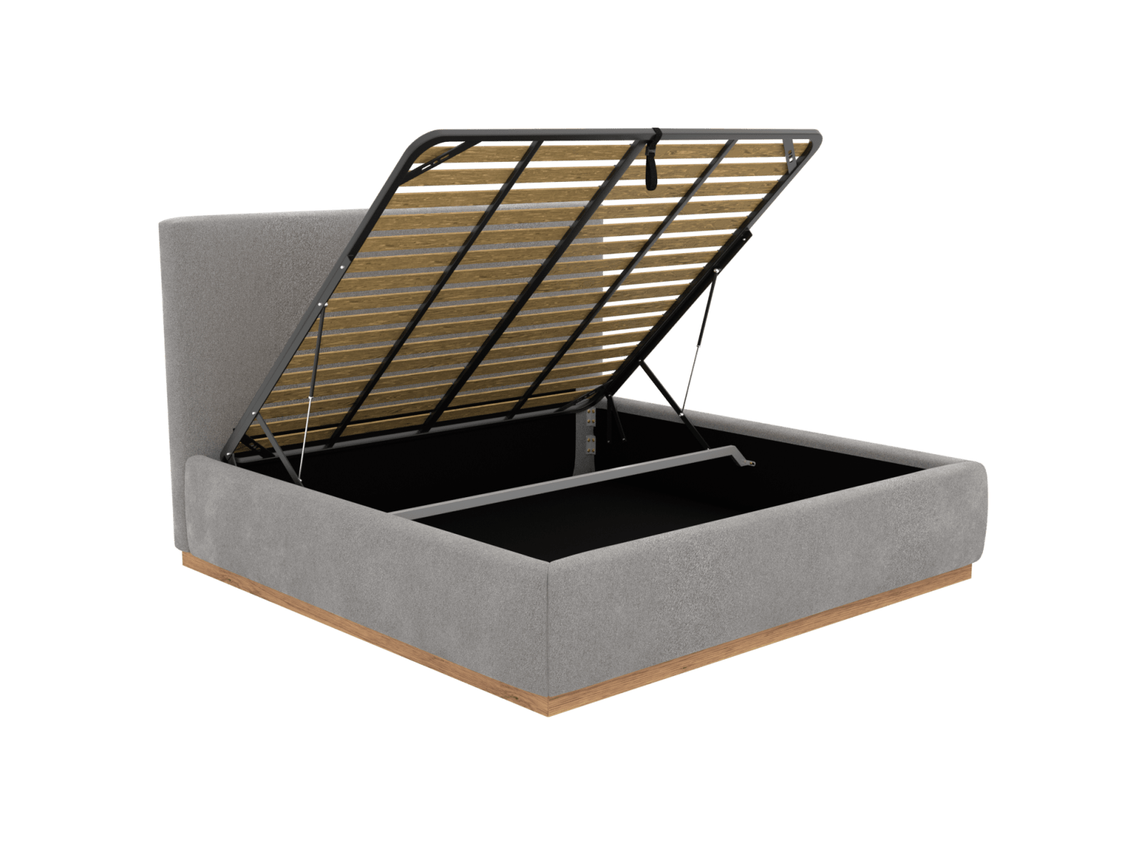 Haven Gas Lift Bed Toorak Pebble King color Toorak Pebble