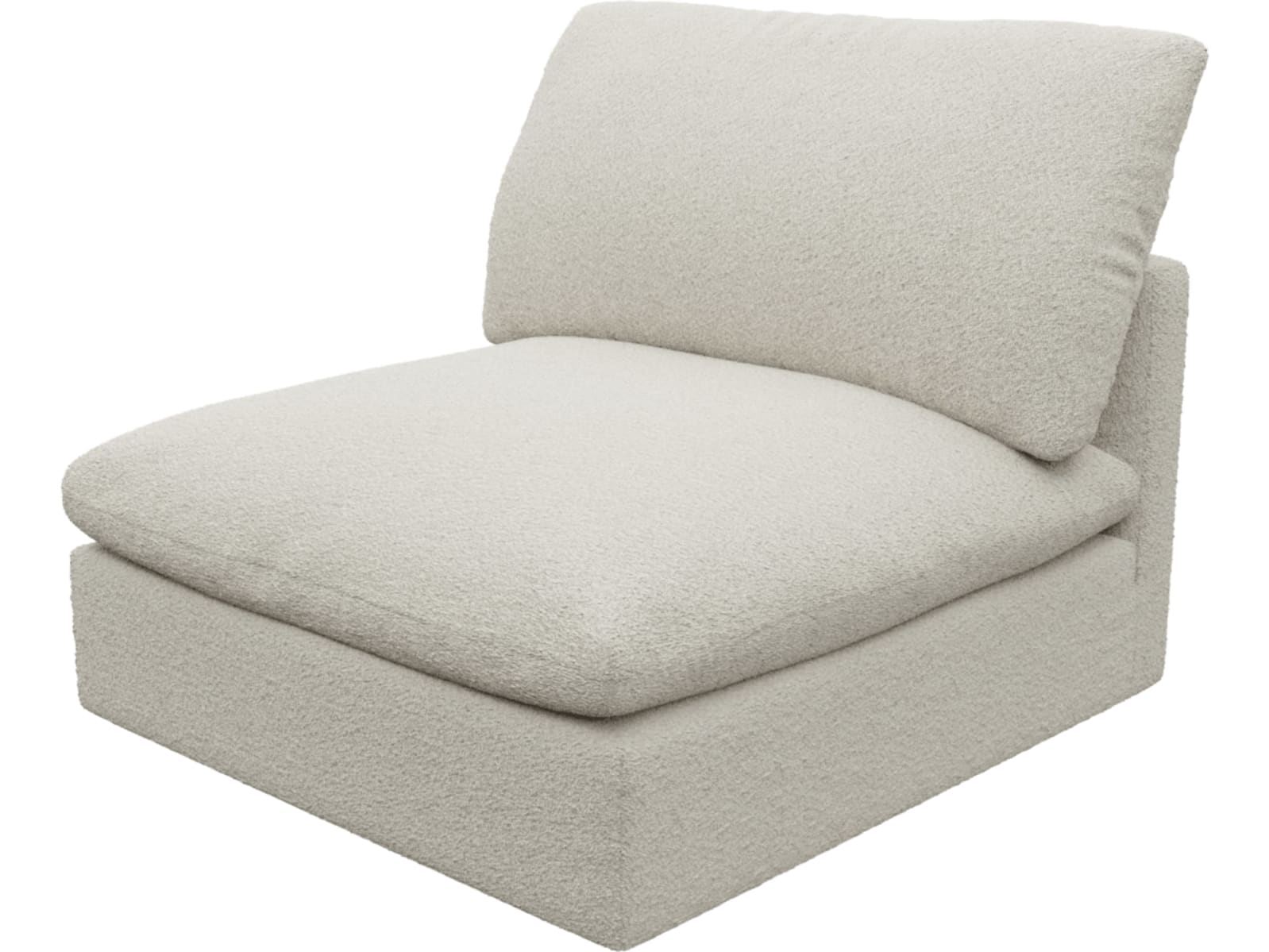 Willow Boucle Ivory Armless Sofa Module color Boucle Ivory