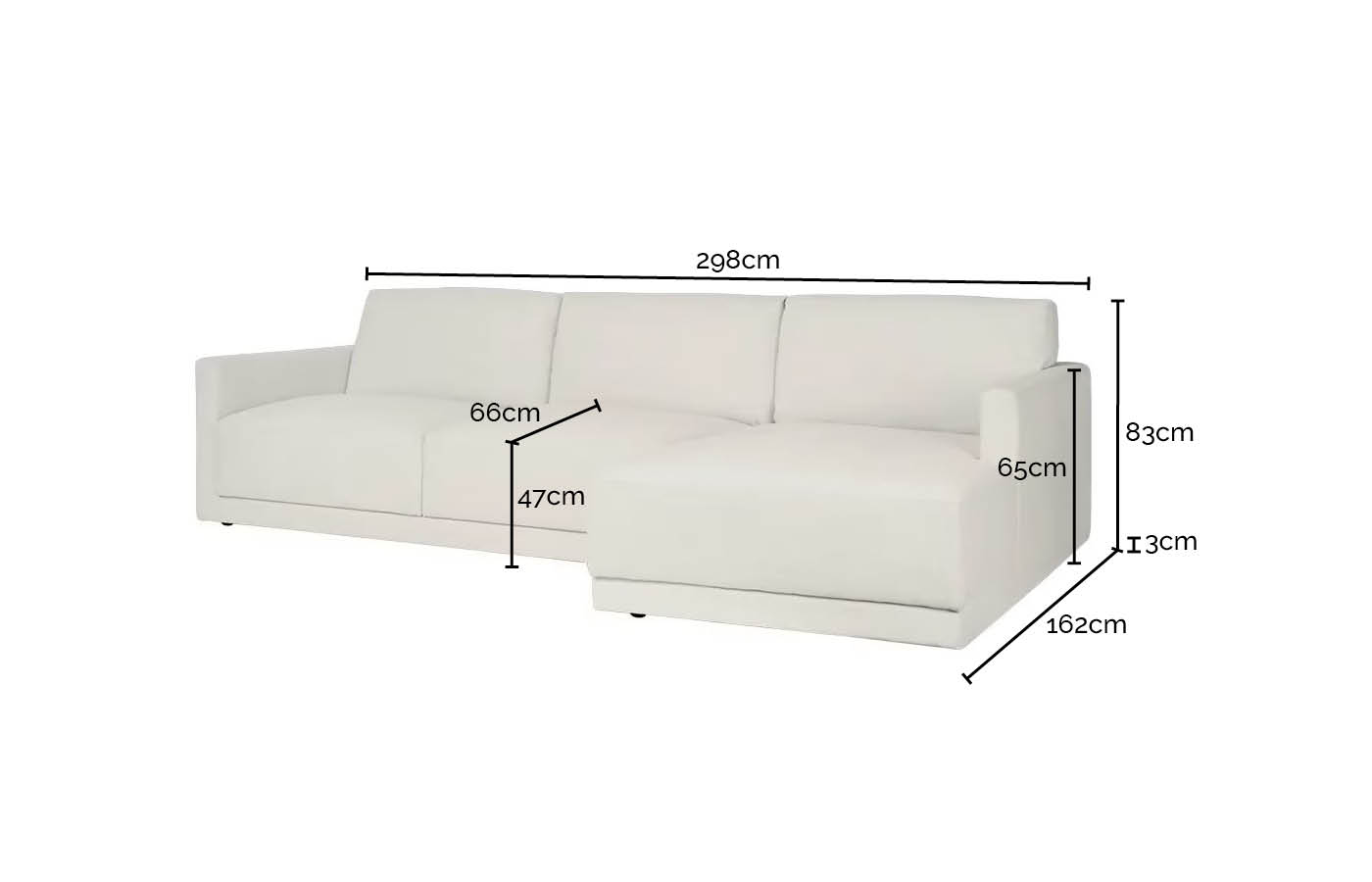Haven Avon Sage 3 Seater Chaise Sofa color Avon Sage
