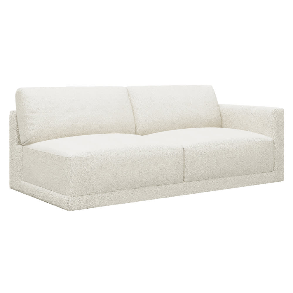 Haven Boucle Ivory Right Arm Facing 3 Seater Module color Boucle Ivory