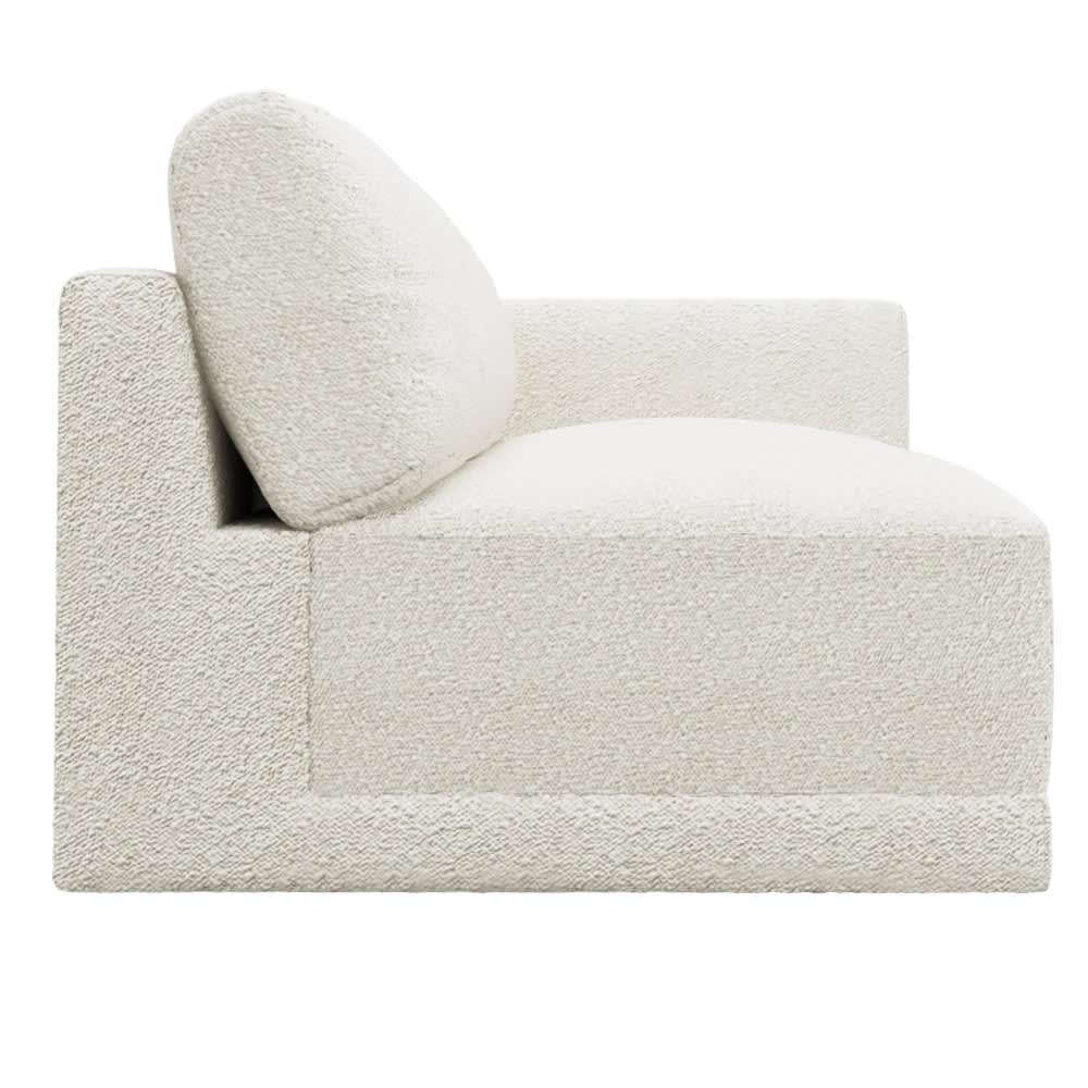 Haven Boucle Ivory Right Arm Facing 3 Seater Module color Boucle Ivory