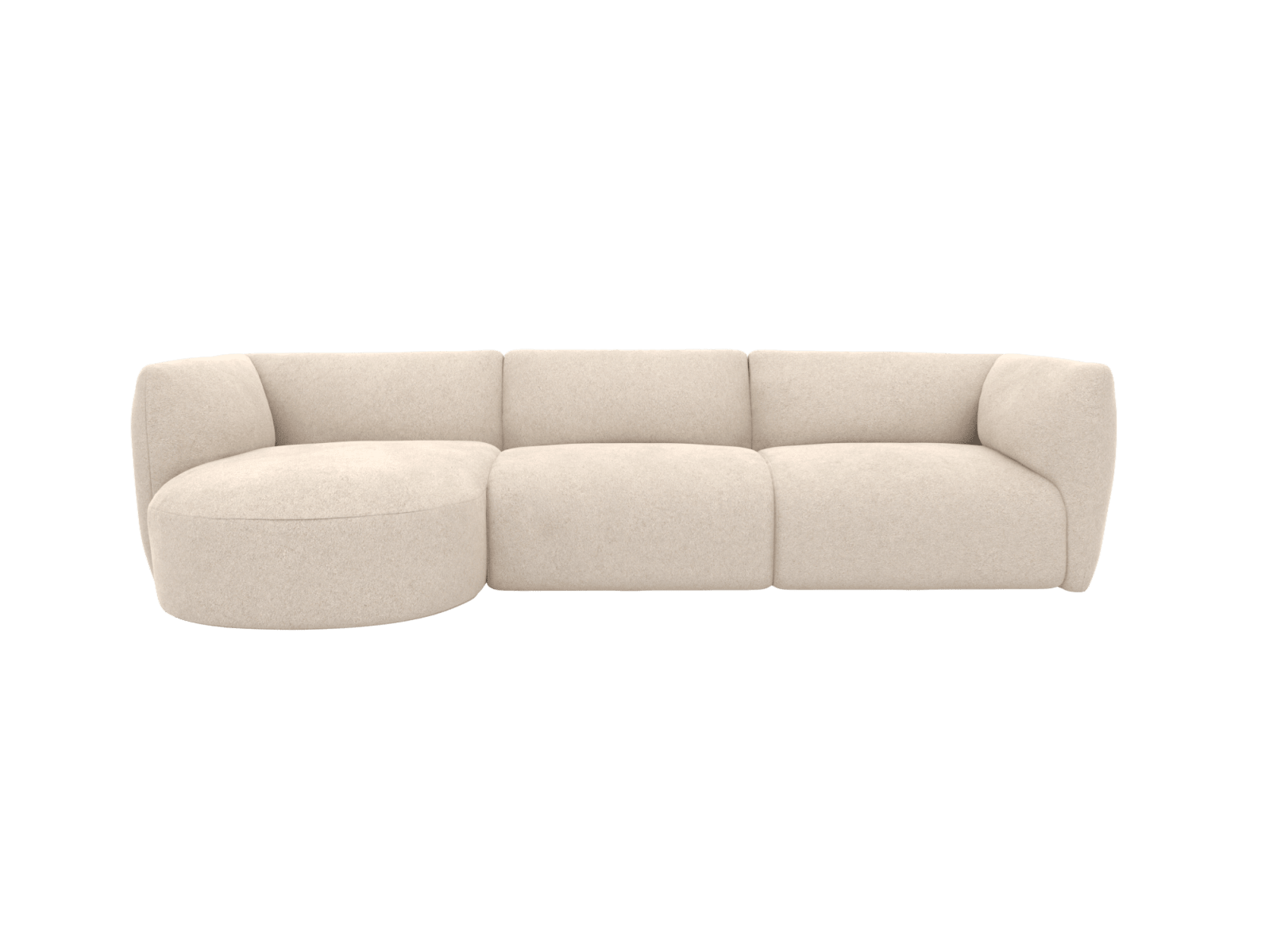 Dillon Avon Taupe Round Chaise Sofa - 3 Seater color Avon Taupe