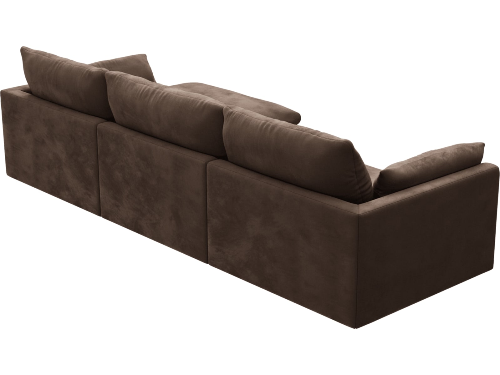 Willow Muse Chocolate Chaise Sofa - 3 Seater color Muse Chocolate