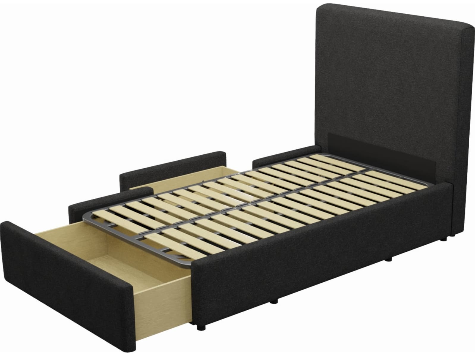 Aria California Charcoal Left Drawer Storage Bed color California Charcoal