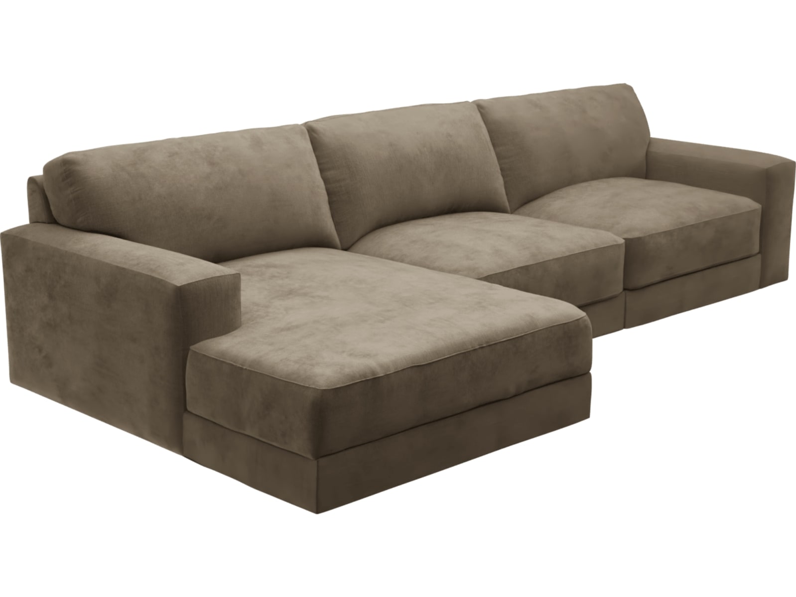 Monica Tribute Walnut Chaise Sofa - 3 Seater color Tribute Walnut