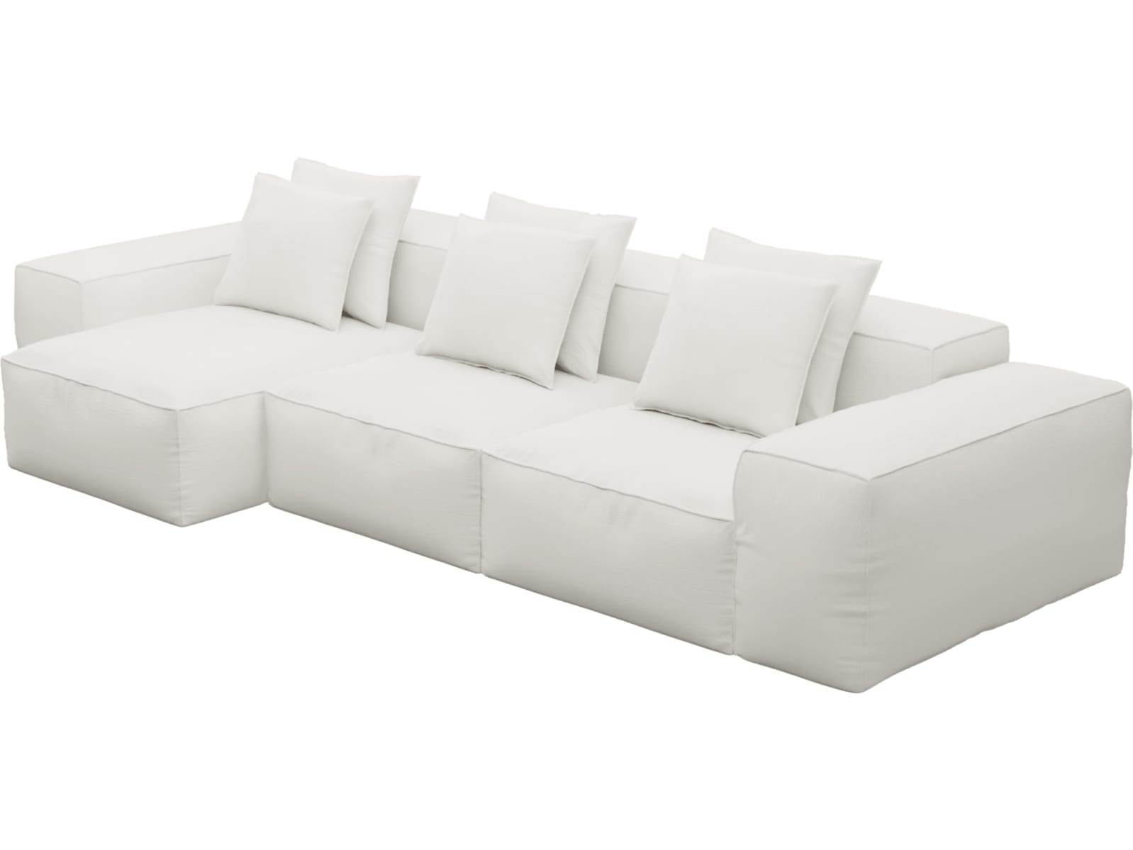 Riley Tribute Ice Modular Sofa - 3 Seater Chaise color Tribute Ice