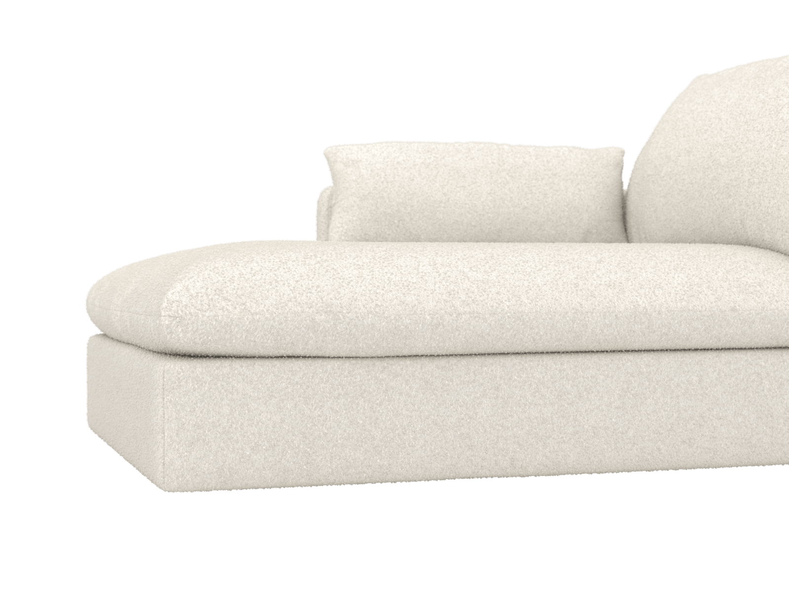 Willow Boucle Ivory Chaise Left Arm Facing Sofa Module color Boucle Ivory