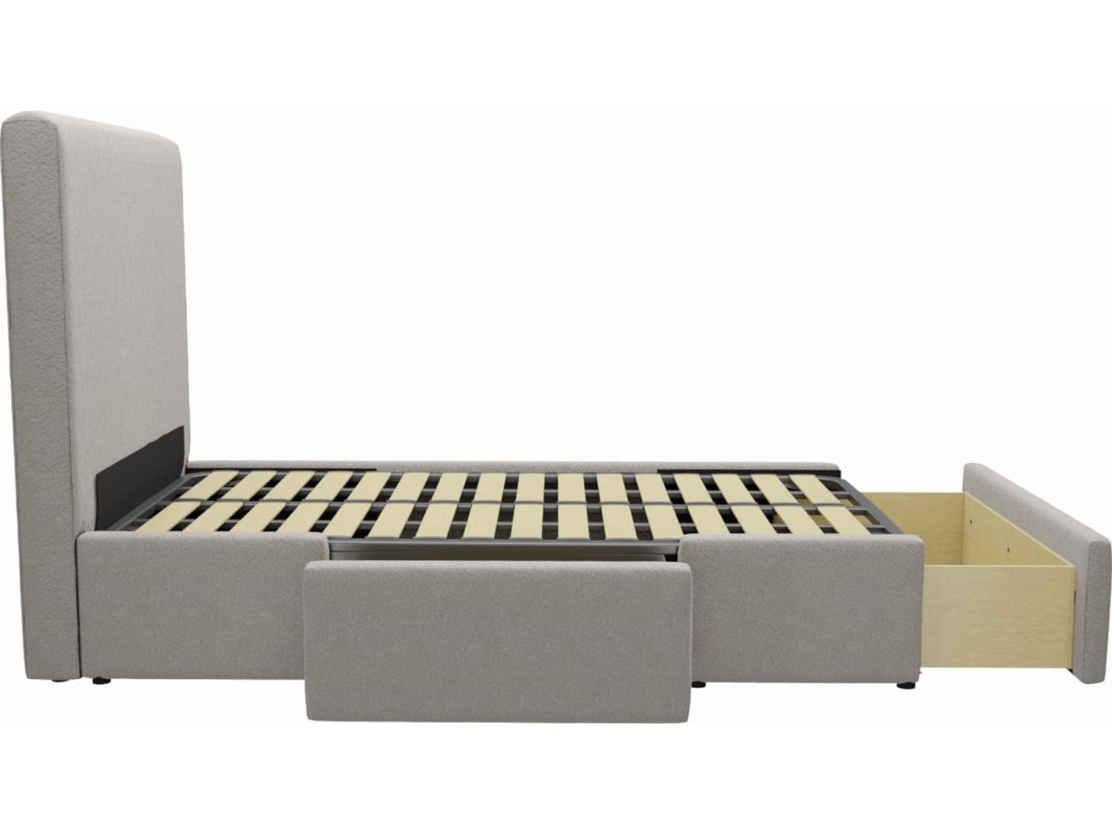 Aria Boucle Pumice Left Drawer Storage Bed color Boucle Pumice