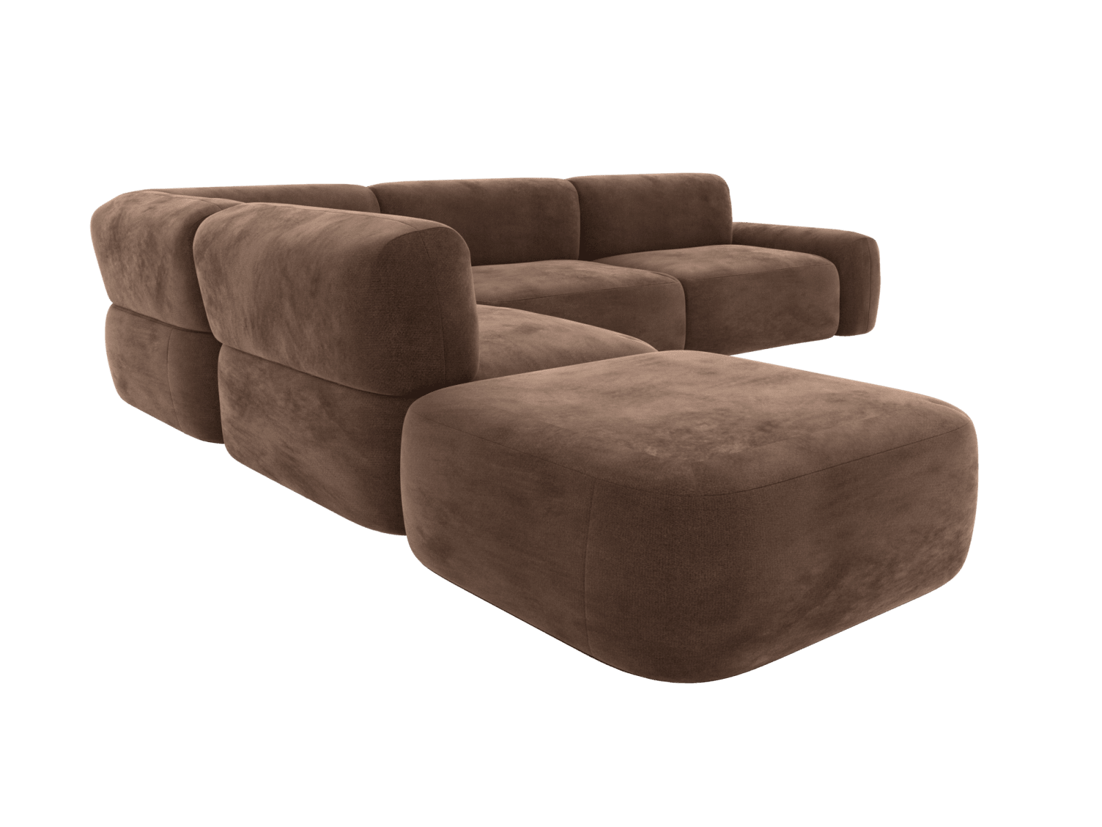 Beckett Muse Chocolate Modular Sofa - 6 Seater color Muse Chocolate