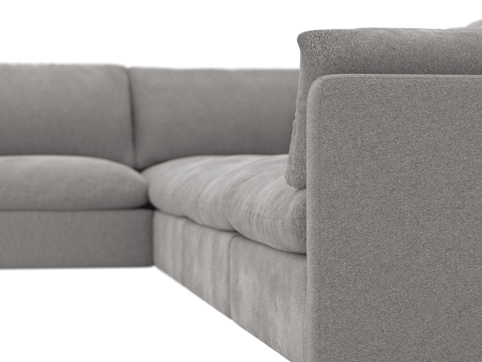 Willow Toorak Pebble Modular Sofa - 6 Seater LAF Terminal color Toorak Pebble