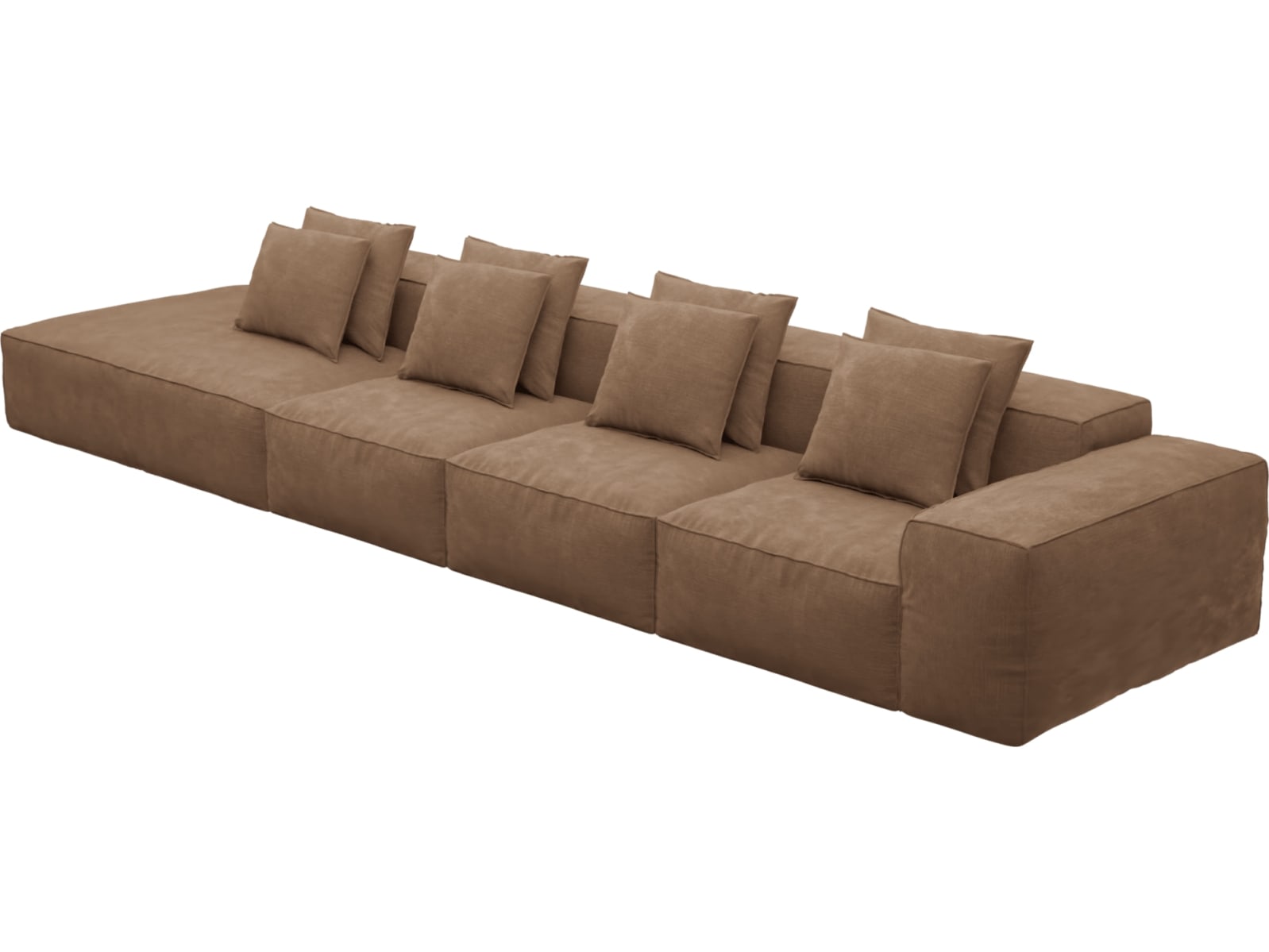 Riley Tribute Chestnut Modular Sofa - 1x Arm, 3x Armless, 1x Left Terminal color Tribute Chestnut
