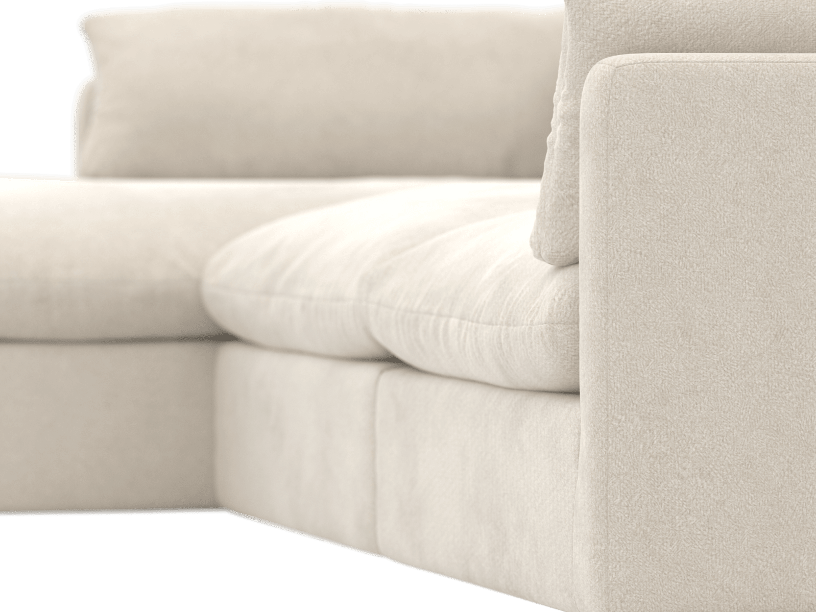 Willow Muse Flax Chaise Sofa - 3 Seater color Muse Flax