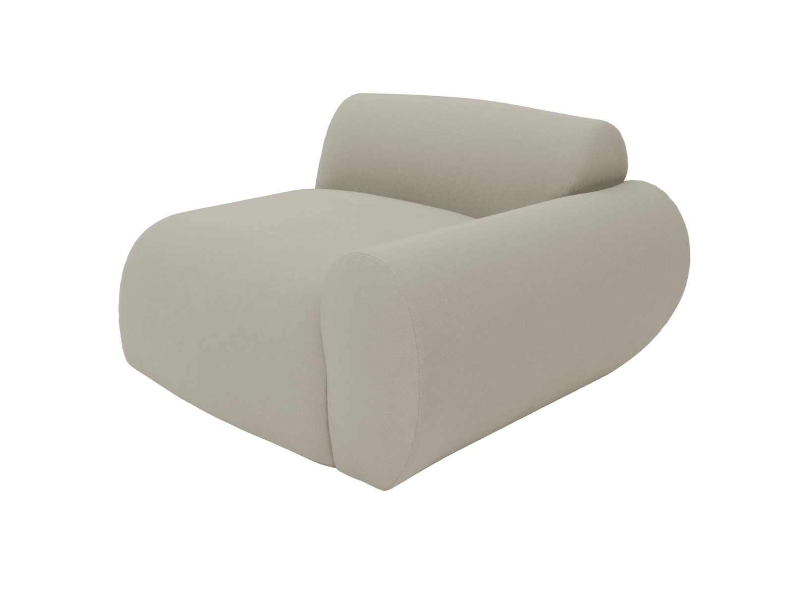 Malmo Plaza Natural 1 Seat Right Arm Facing Sofa Module color Plaza Natural