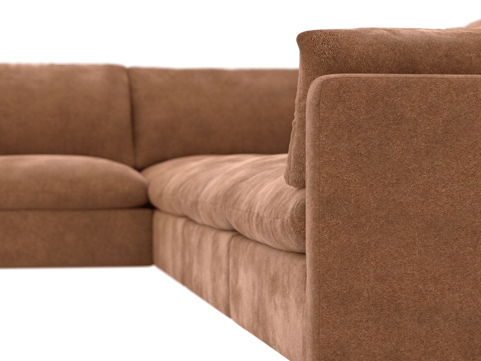 Willow Tribute Chestnut Modular Sofa - 6 Seater LAF Terminal color Tribute Chestnut