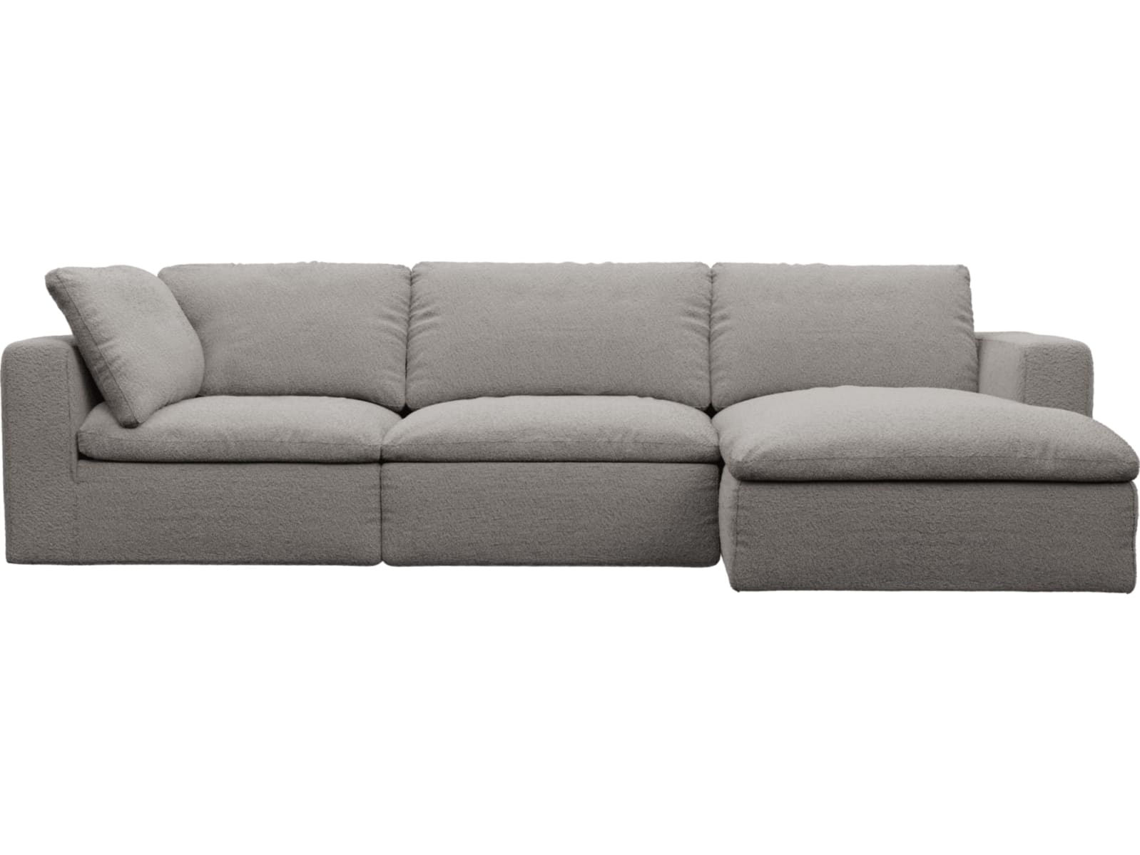 Cloud Deep Boucle Pumice Modular Sofa - 3 Seater Chaise color Boucle Pumice
