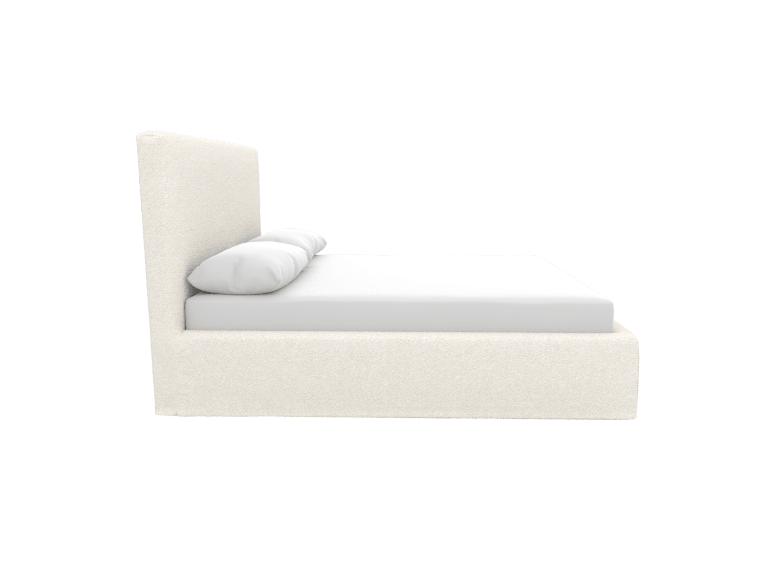Willow Gas Lift Bed Boucle Ivory color Boucle Ivory
