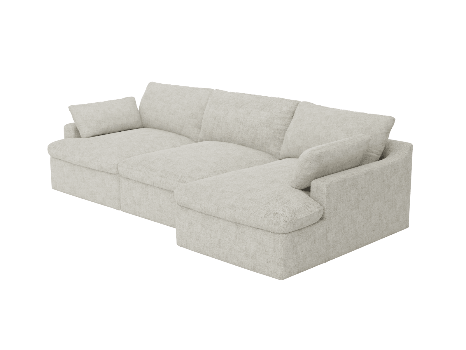 Retreat Avon Mineral Chaise Sofa - 3 Seater color Avon Mineral