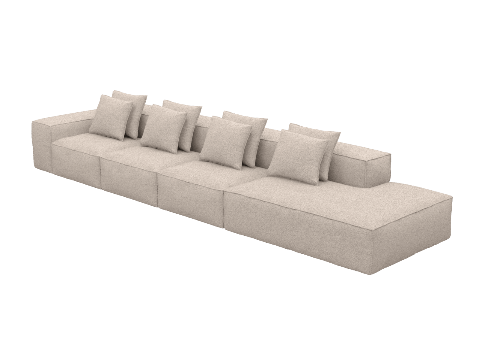 Riley Boucle Pumice 5 Seater Terminal Right Modular Sofa color Boucle Pumice