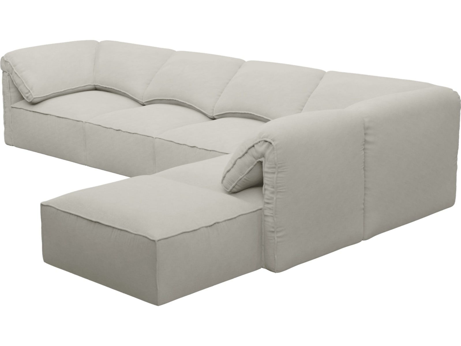 Kai California Ivory Modular Sofa - 5 Seater and Ottoman color California Ivory