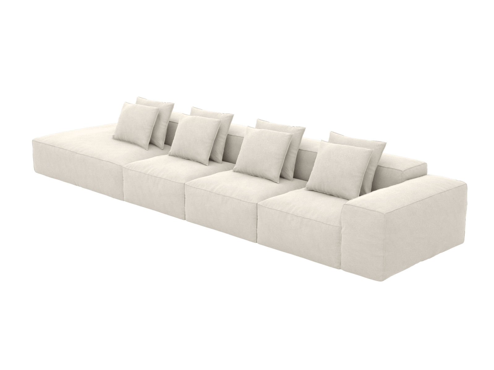 Riley California Ivory 5 Seater Terminal Left Modular Sofa color California Ivory