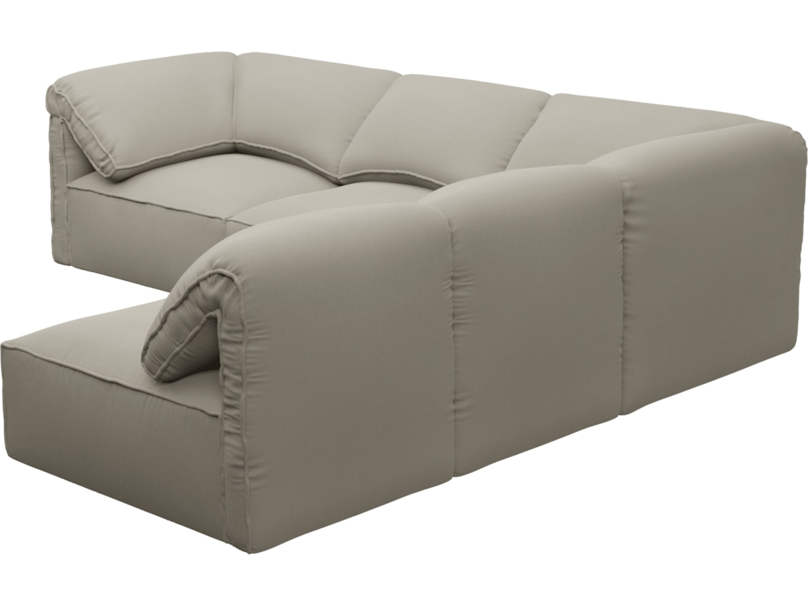 Kai Plaza Natural Modular Sofa - 5 Seater color Plaza Natural