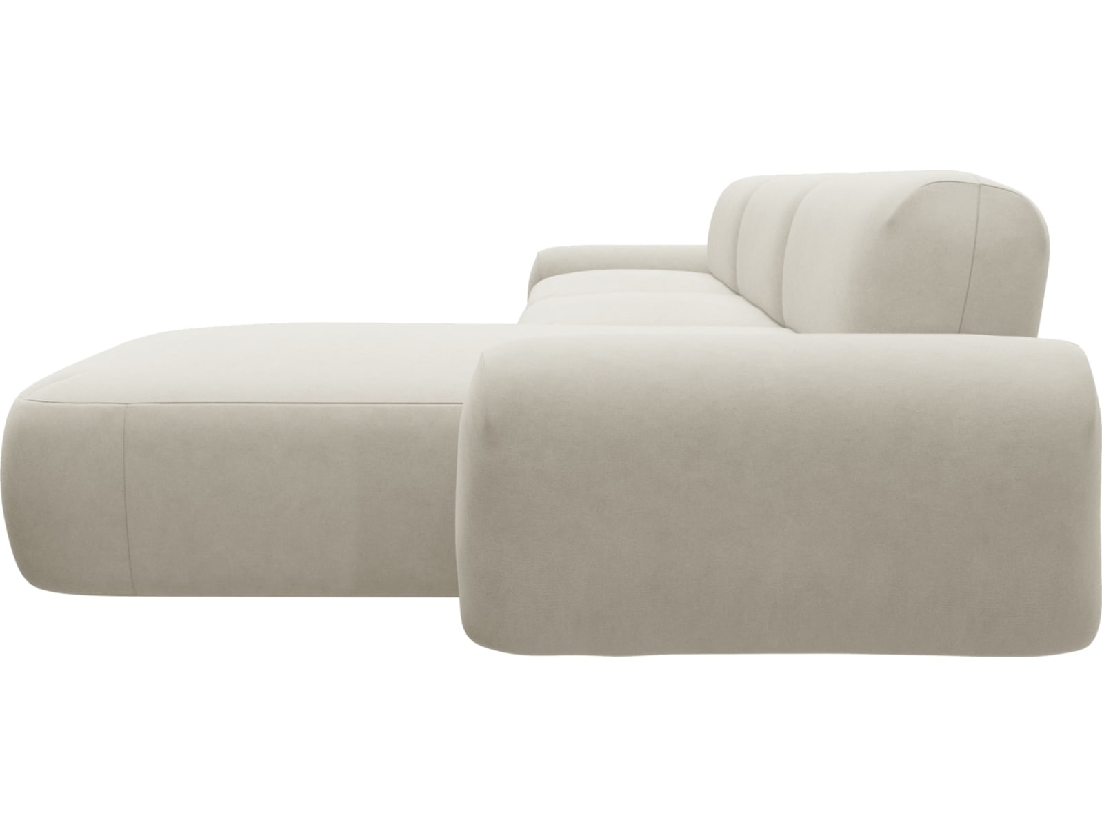 Beckett Muse Flax Chaise Sofa - 3 Seater color Muse Flax