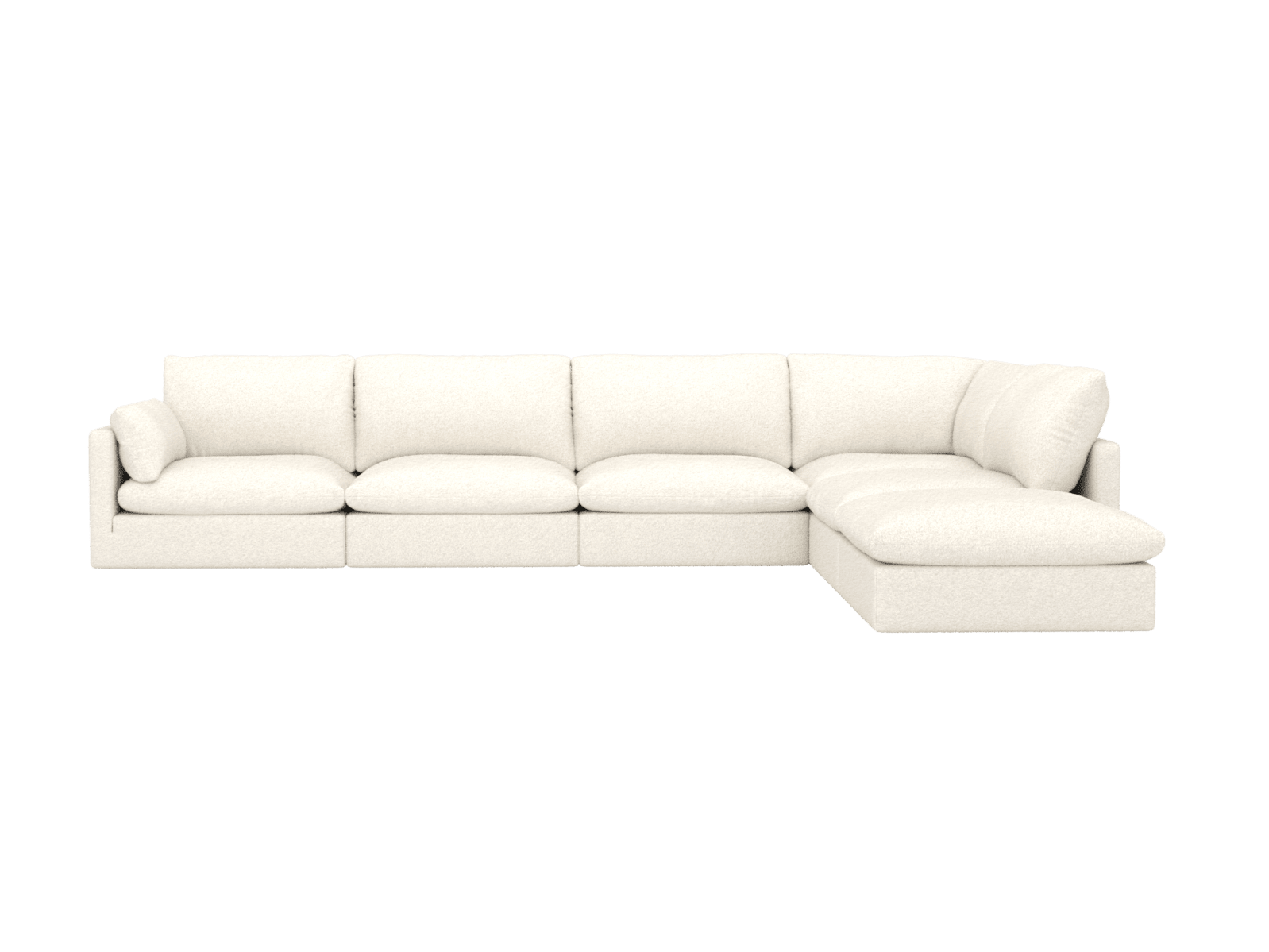 Willow Boucle Ivory Modular Sofa - 6 Seater RAF Terminal color Boucle Ivory