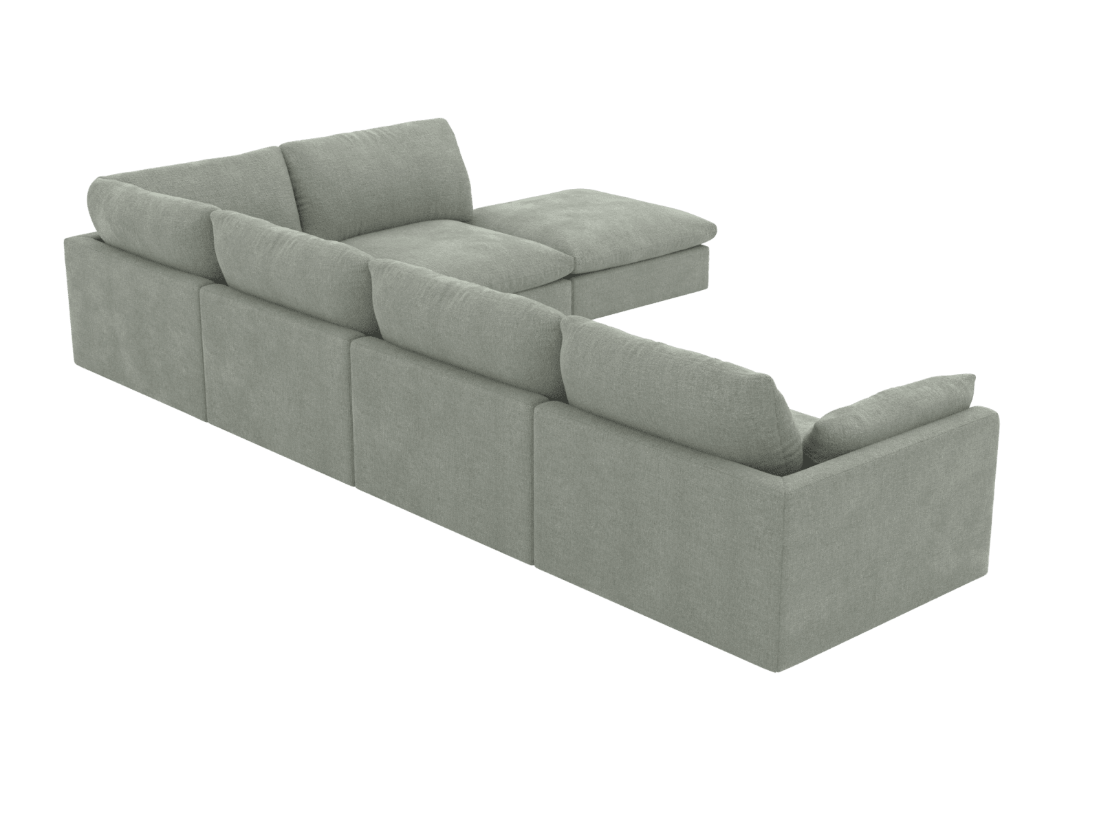 Willow Avon Sage Modular Sofa RAF Terminal - 6 Seater color Avon Sage