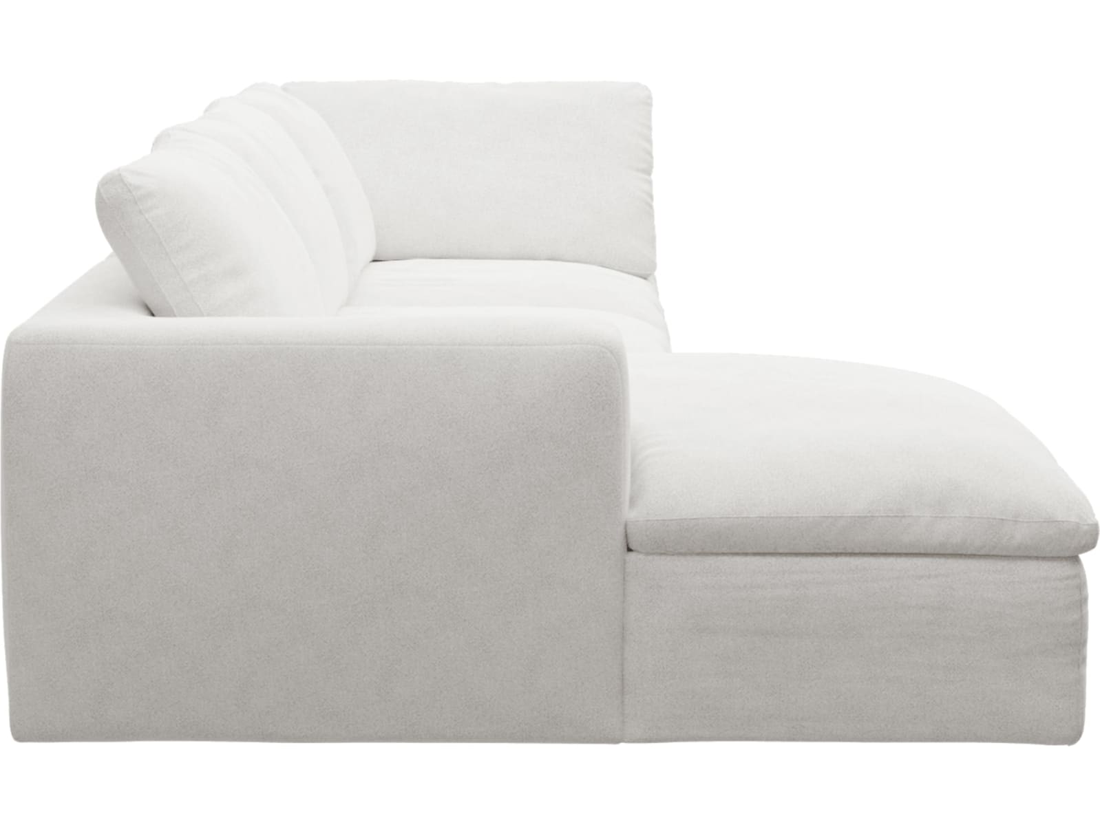 Cloud Deep Noa Fog Modular Sofa - 3 Seater Chaise color Noa Fog