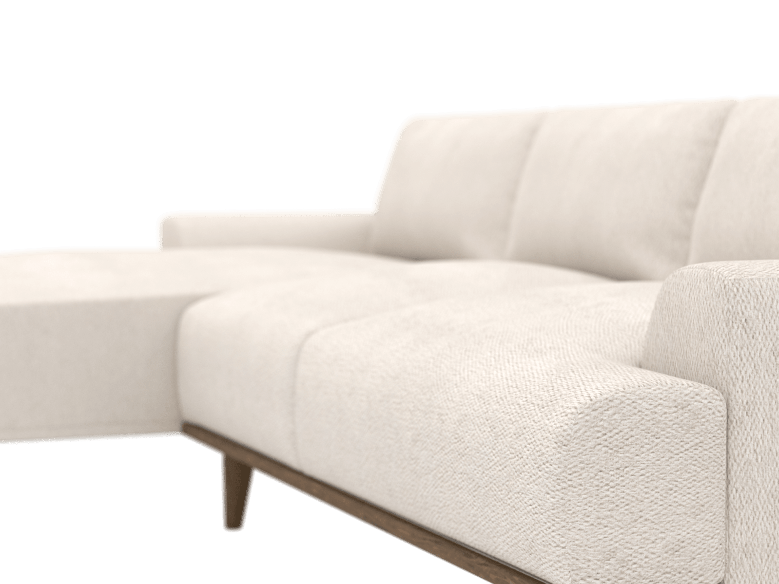 Dane Kent Bisque Chaise Sofa - 3 Seater color Kent Bisque