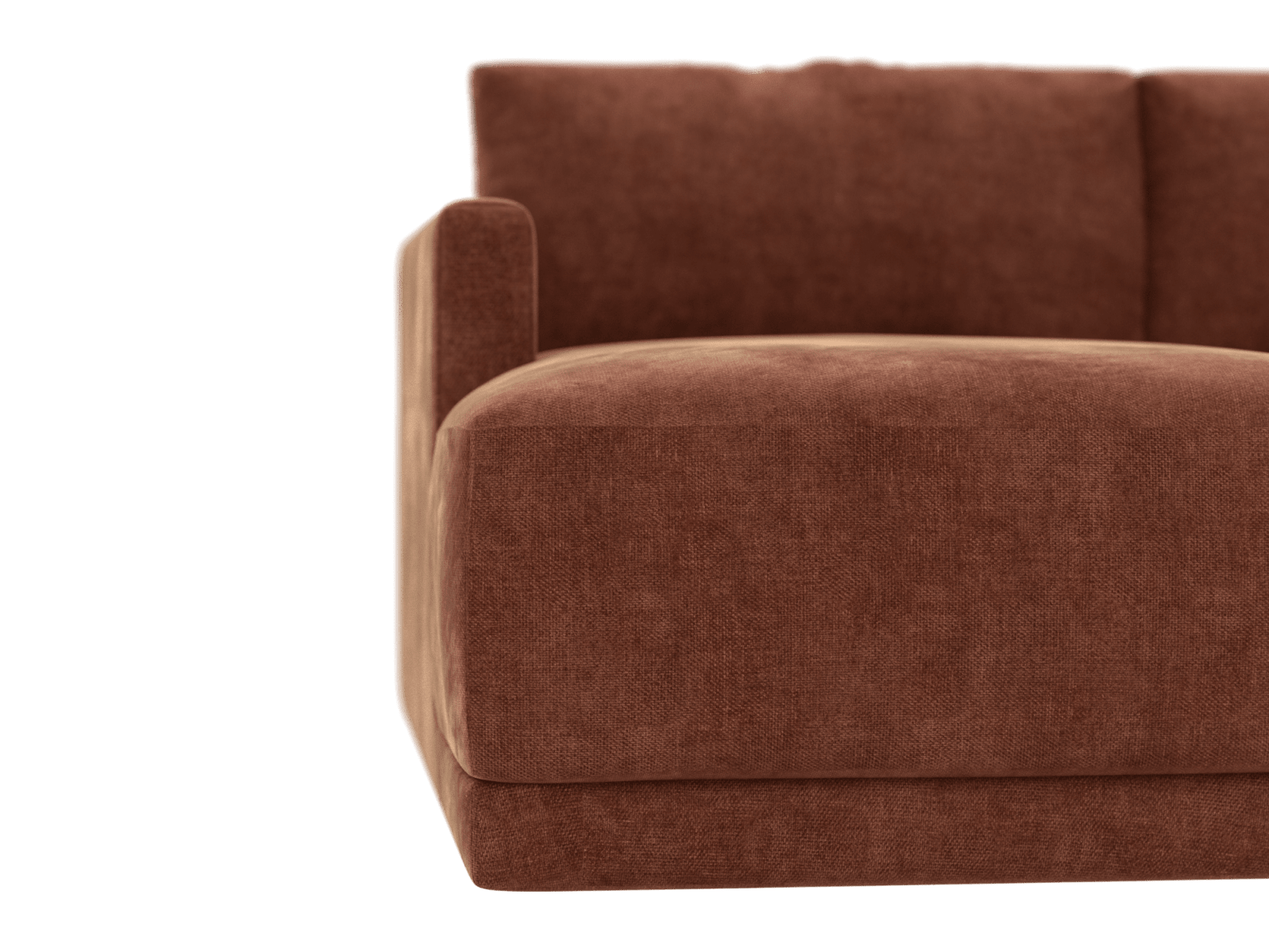 Haven Muse Rust 3 Seater Chaise Sofa color Muse Rust
