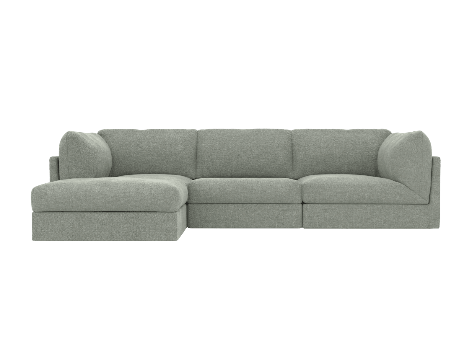 Finley Avon Sage Modular Sofa - 3 Seater and Ottoman color Avon Sage