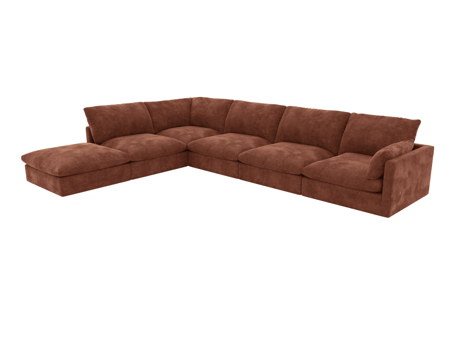 Willow Muse Rust Modular Sofa LAF Terminal - 6 Seater color Muse Rust