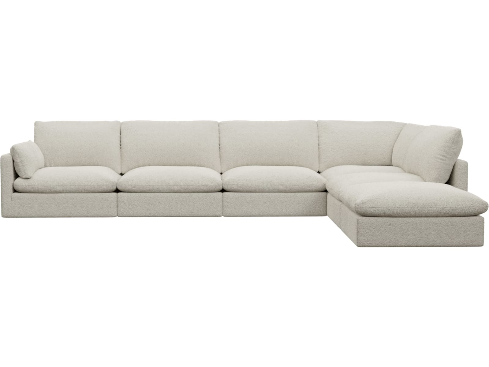 Willow Boucle Ivory Modular Sofa - 6 Seater RAF Terminal color Boucle Ivory
