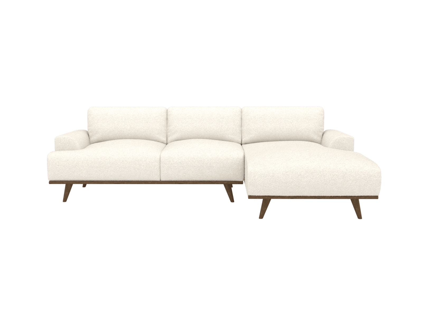 Dane Boucle Ivory Chaise Sofa - 3 Seater color Boucle Ivory