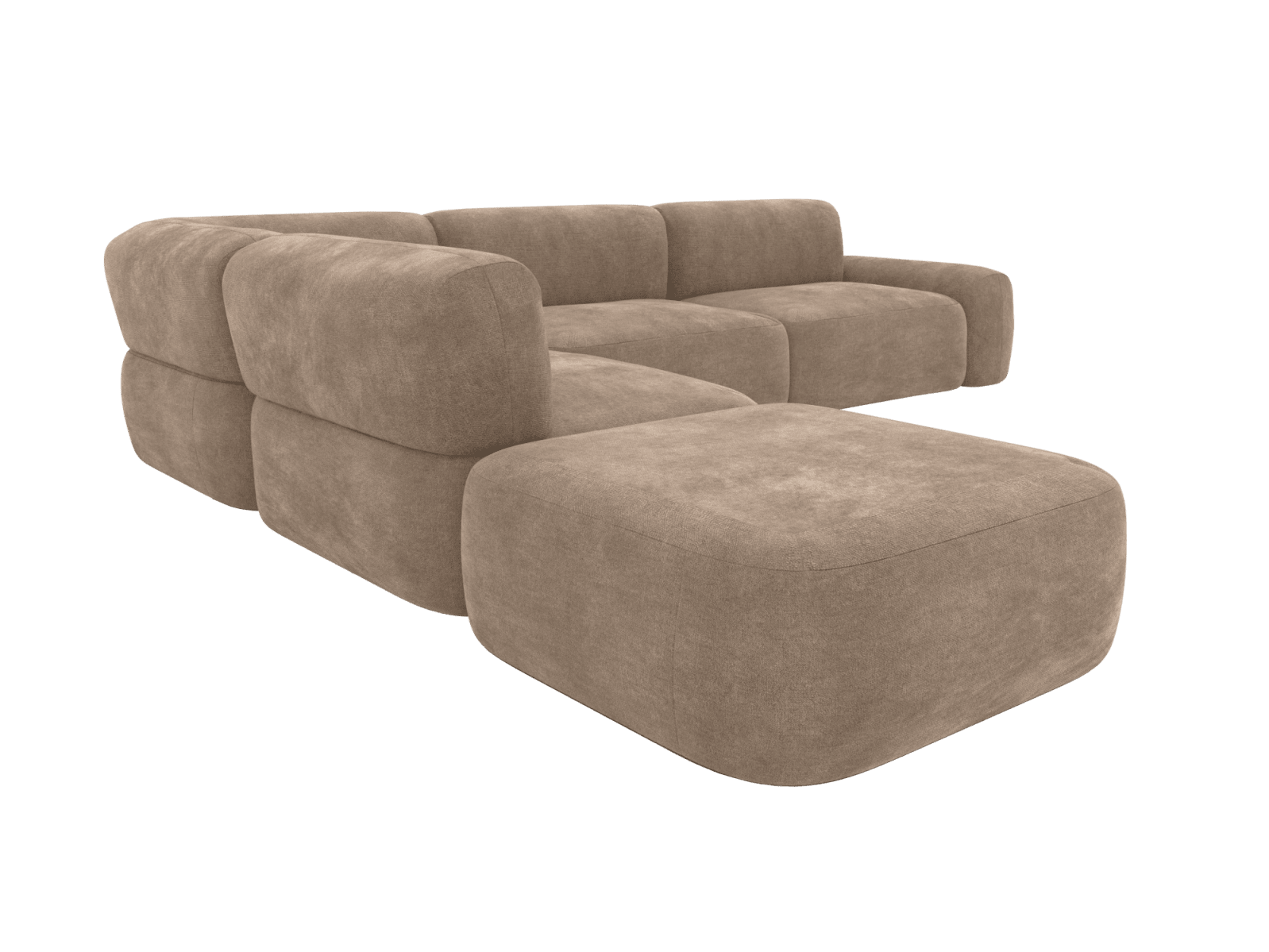 Beckett Tribute Walnut Modular Sofa - 6 Seater color Tribute Walnut