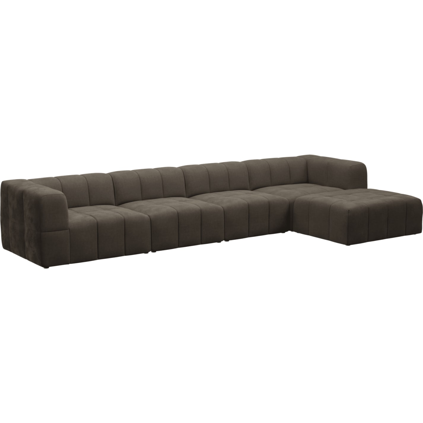 Lucello Muse Mink Modular Sofa with Ottoman - 5 Piece color Muse Mink