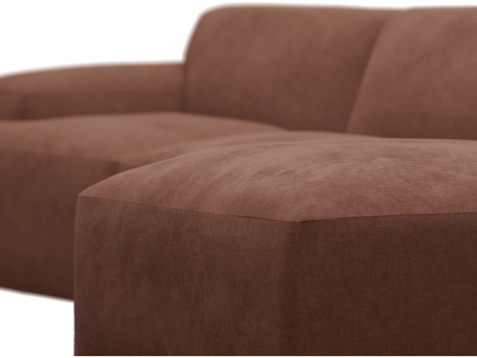 Copenhagen Muse Rust Chaise Sofa - 3 Seater color Muse Rust
