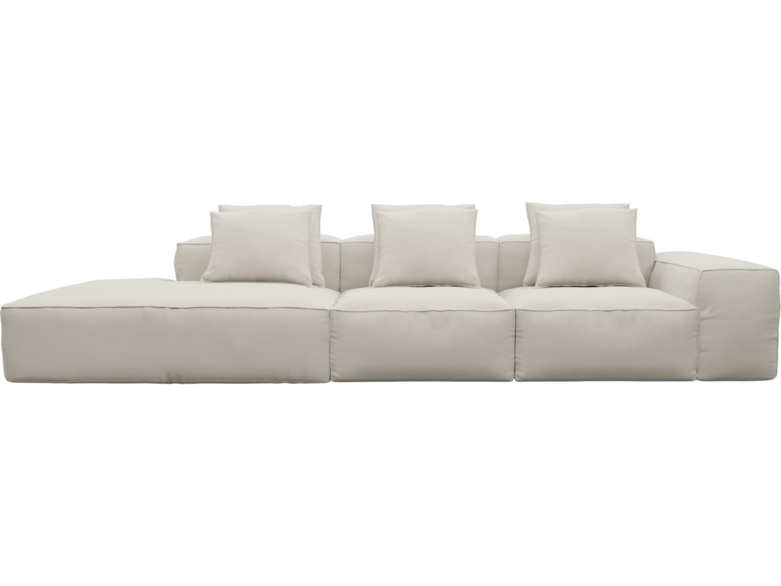 Riley Toorak Pearl Modular Sofa - 1x Arm, 2x Armless, 1x Left Terminal color Toorak Pearl