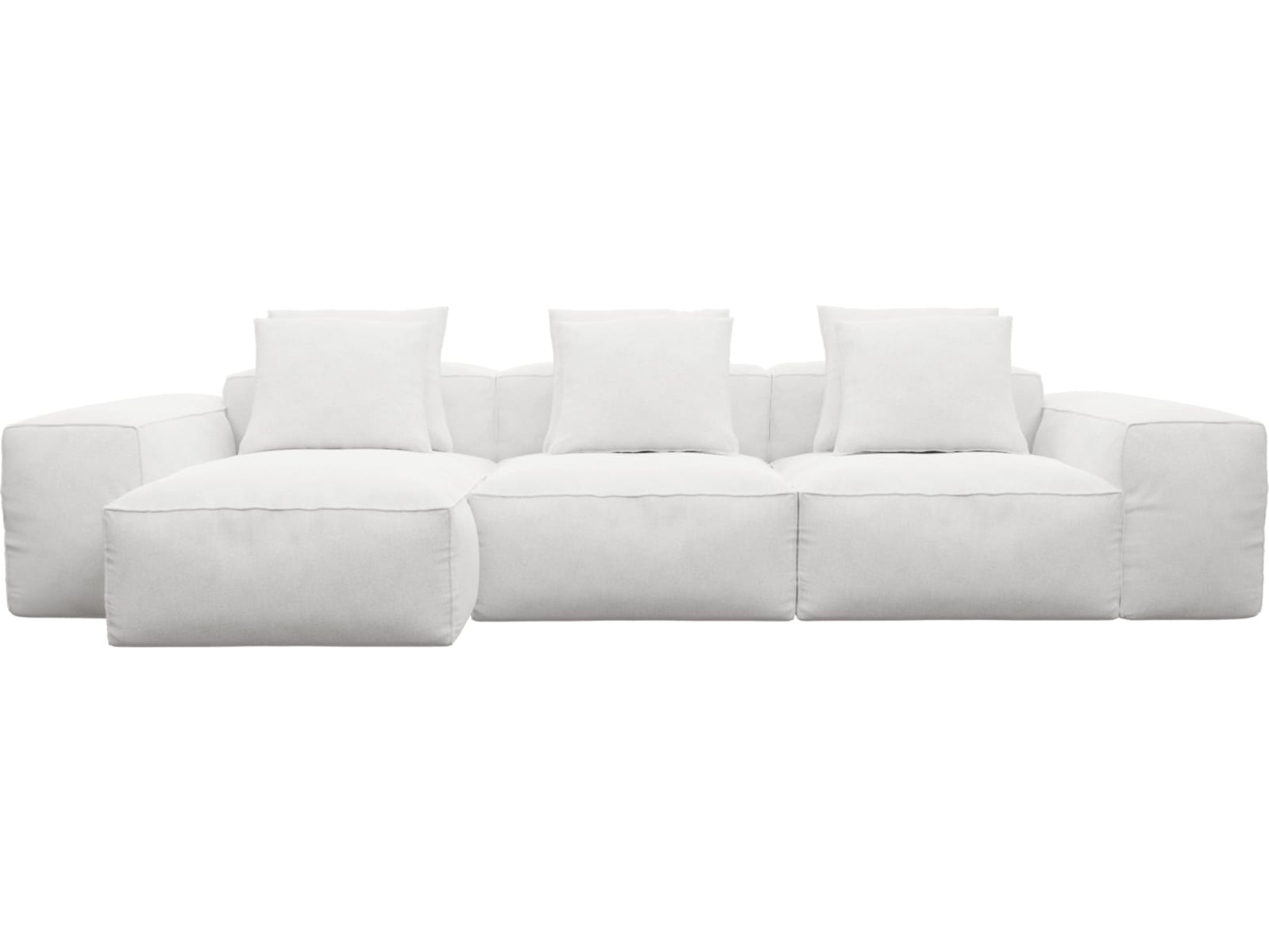 Riley Noa Fog Modular Sofa - 3 Seater Chaise color Noa Fog