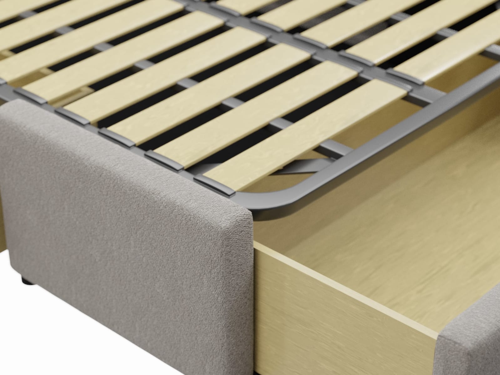Aria Boucle Pumice Left Drawer Storage Bed color Boucle Pumice