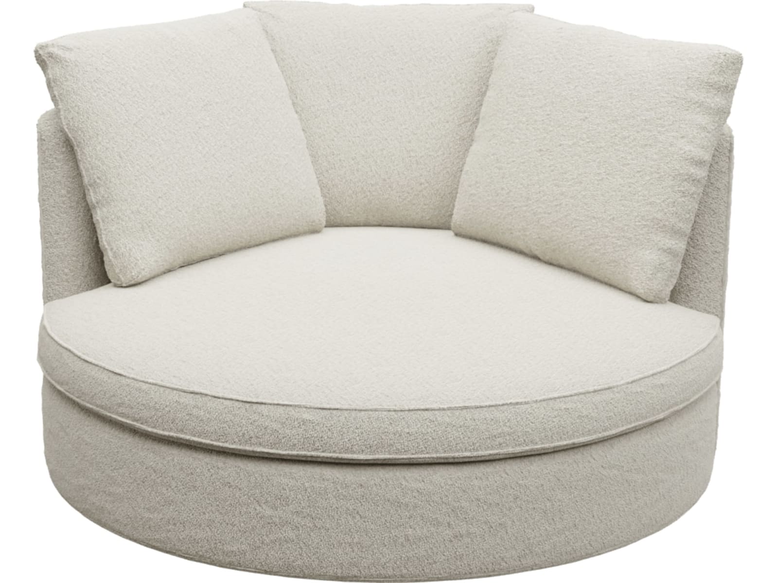 Adore Boucle Ivory Swivel Chair color Boucle Ivory