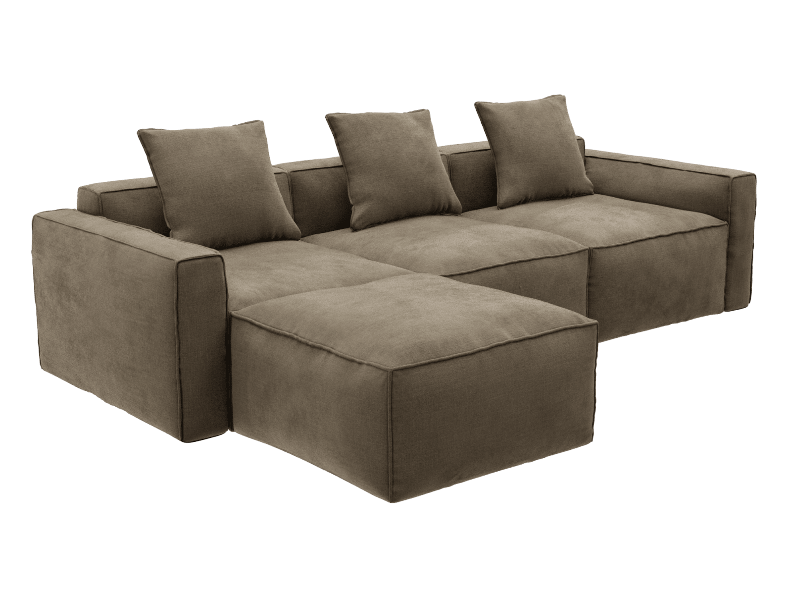 Riley Apt Tribute Walnut Sofa - 3 Seater and Ottoman color Tribute Walnut