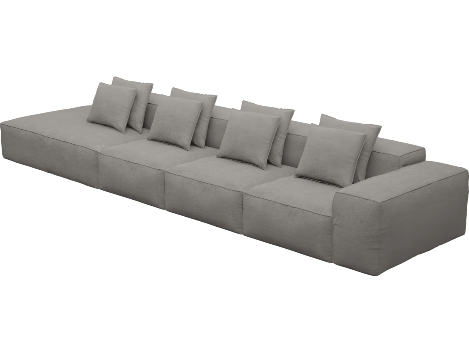 Riley Isla Soft Grey Modular Sofa - 1x Arm, 3x Armless, 1x Left Terminal color Isla Soft Grey