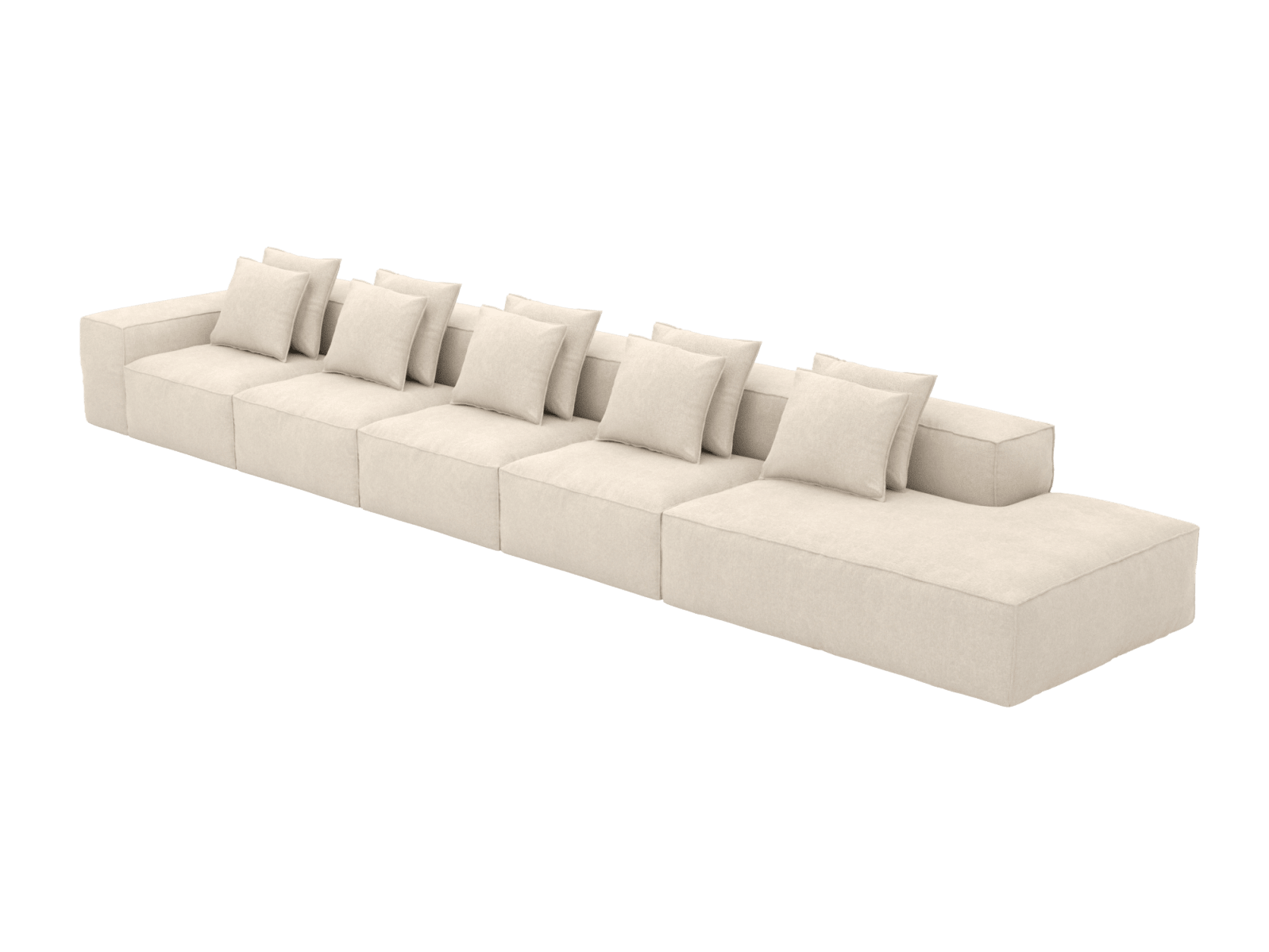 Riley Tribute Shell 6 Seater Terminal Right Modular Sofa color Tribute Shell