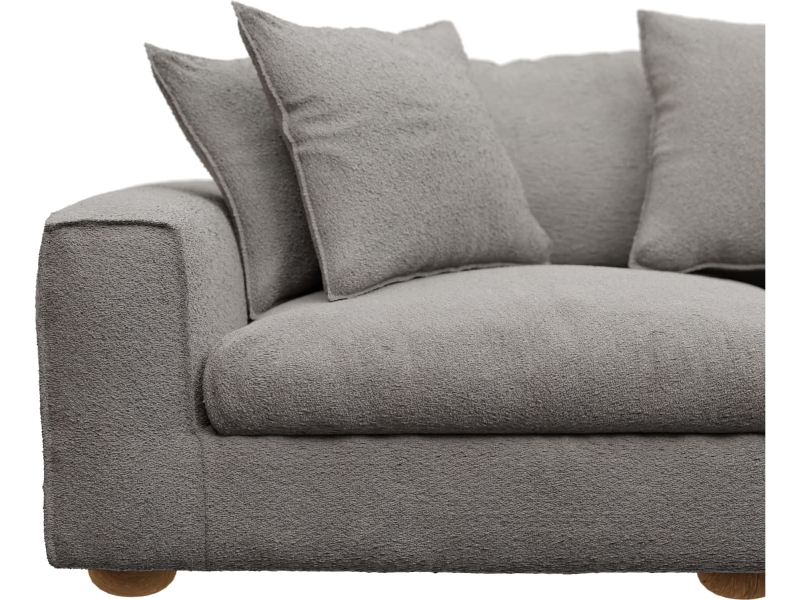 Tully Boucle Pumice Chaise Sofa - 3 Seater color Boucle Pumice