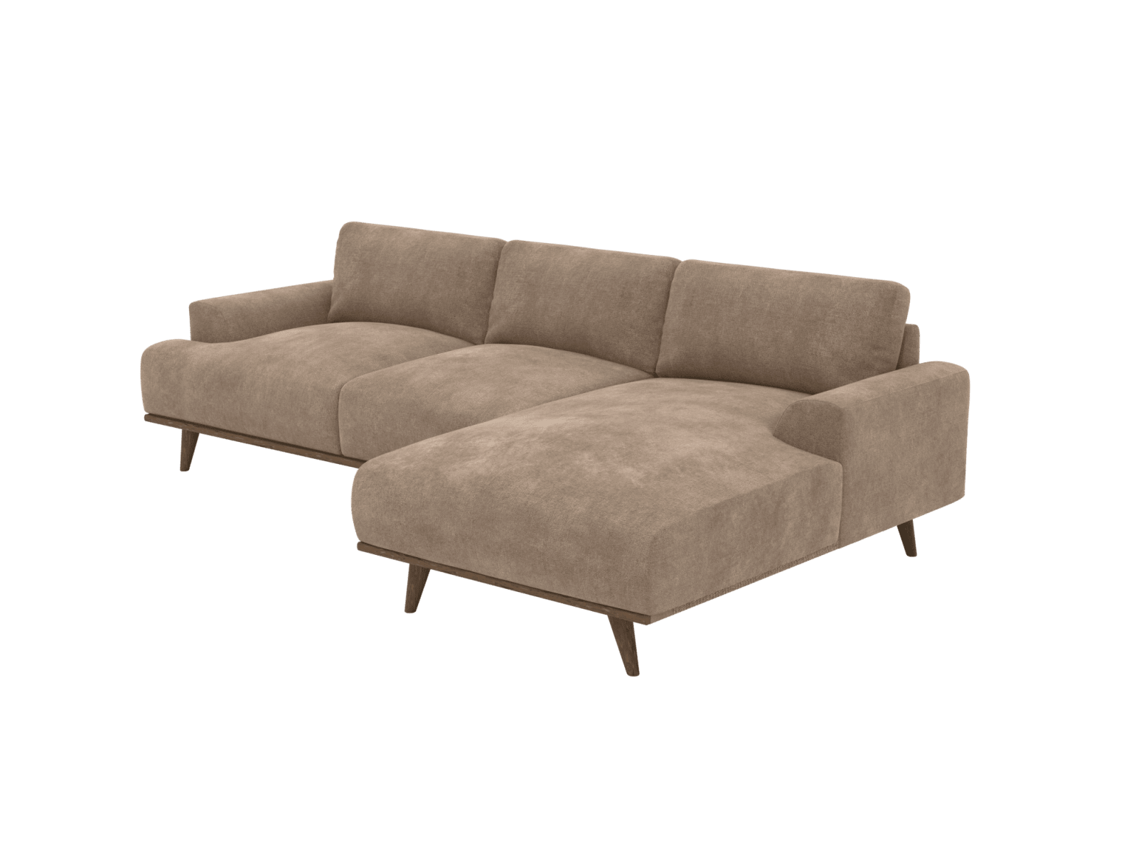 Dane Tribute Walnut Chaise Sofa - 3 Seater color Tribute Walnut